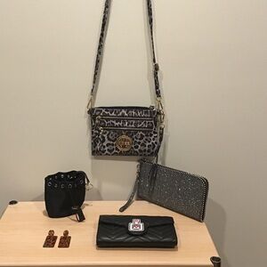 5 bag,earrings bundle new and pre owned,up thrift